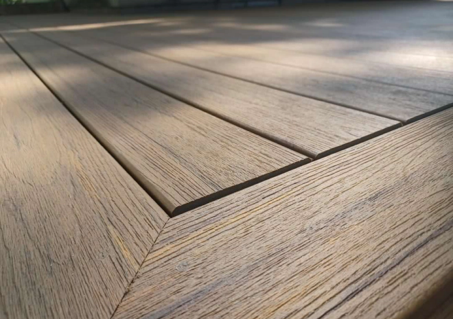 a recently resurfaced deck